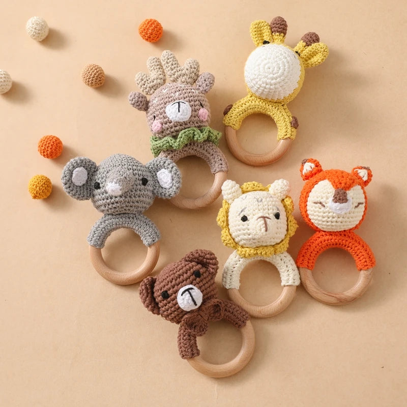 Animal Rattle Toy Teether - Montessori Baby Toys