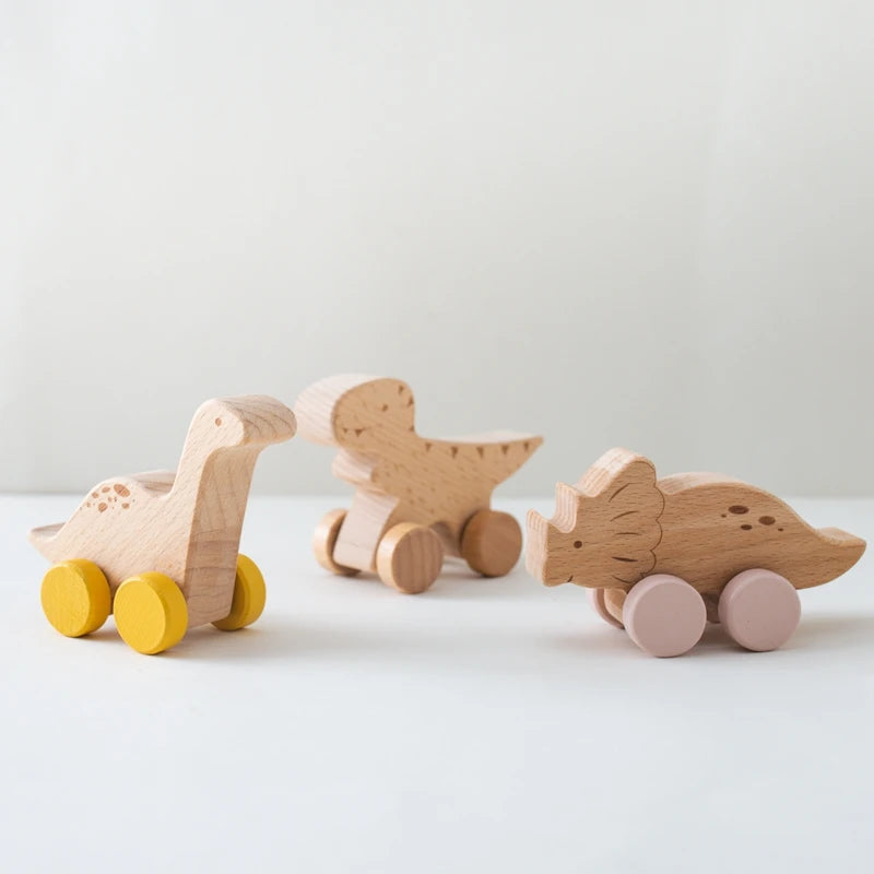 Wooden Dinosaur Toy - Montessori Baby Toys