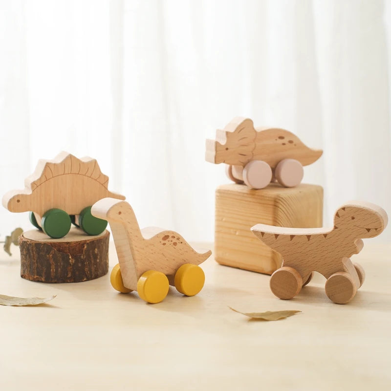 Wooden Dinosaur Toy - Montessori Baby Toys