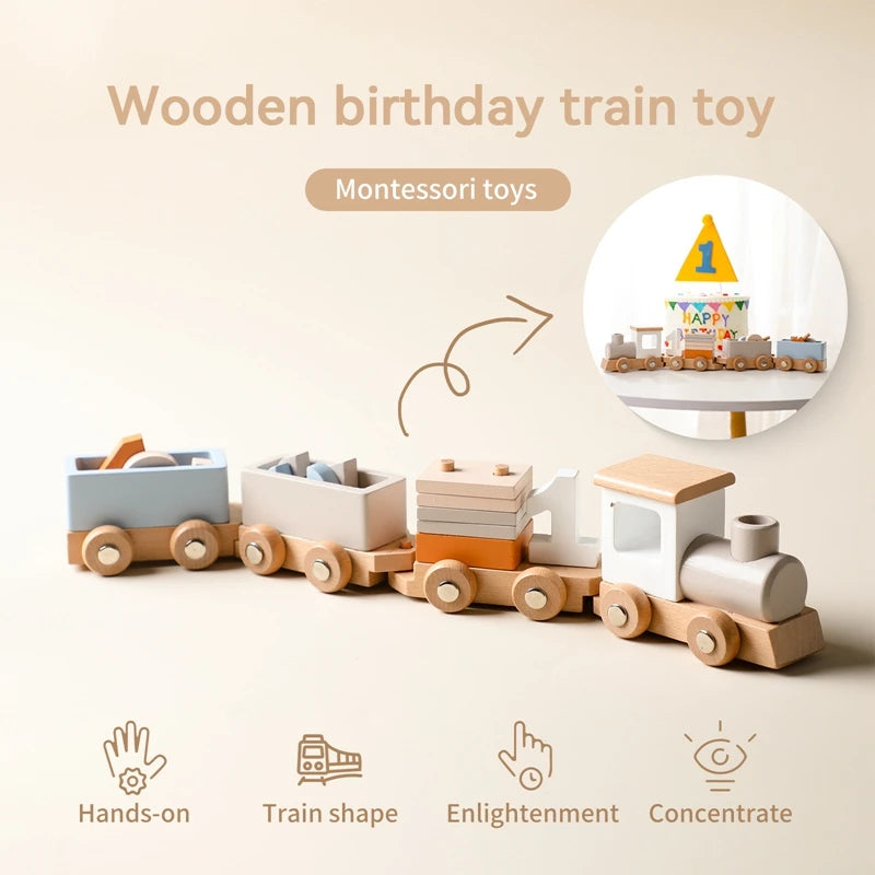 Wooden Train Sets - Montessori Baby Toys