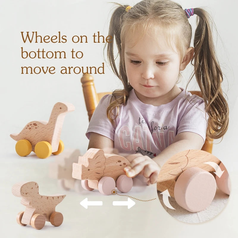 Wooden Dinosaur Toy - Montessori Baby Toys