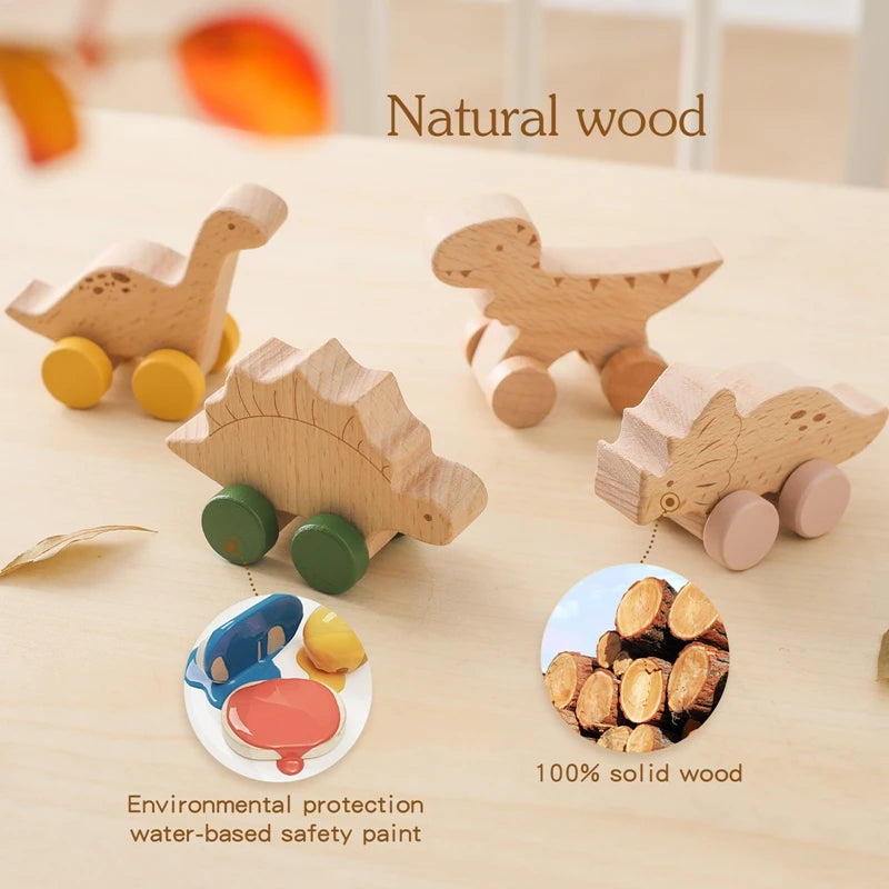 Wooden Dinosaur Toy - Montessori Baby Toys